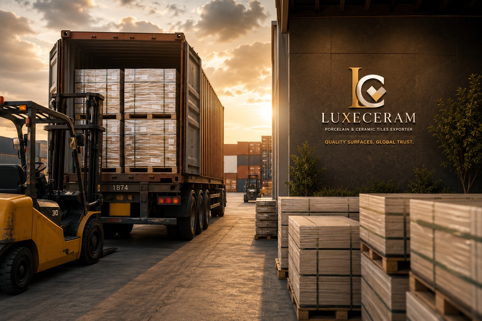 Luxury porcelain tile surface